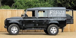 Follys Land Rover showing branding